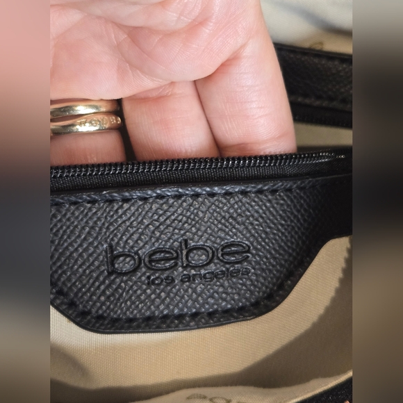Bebe L.A Emmet Black & Gold Hobo Bag - Picture 12 of 13